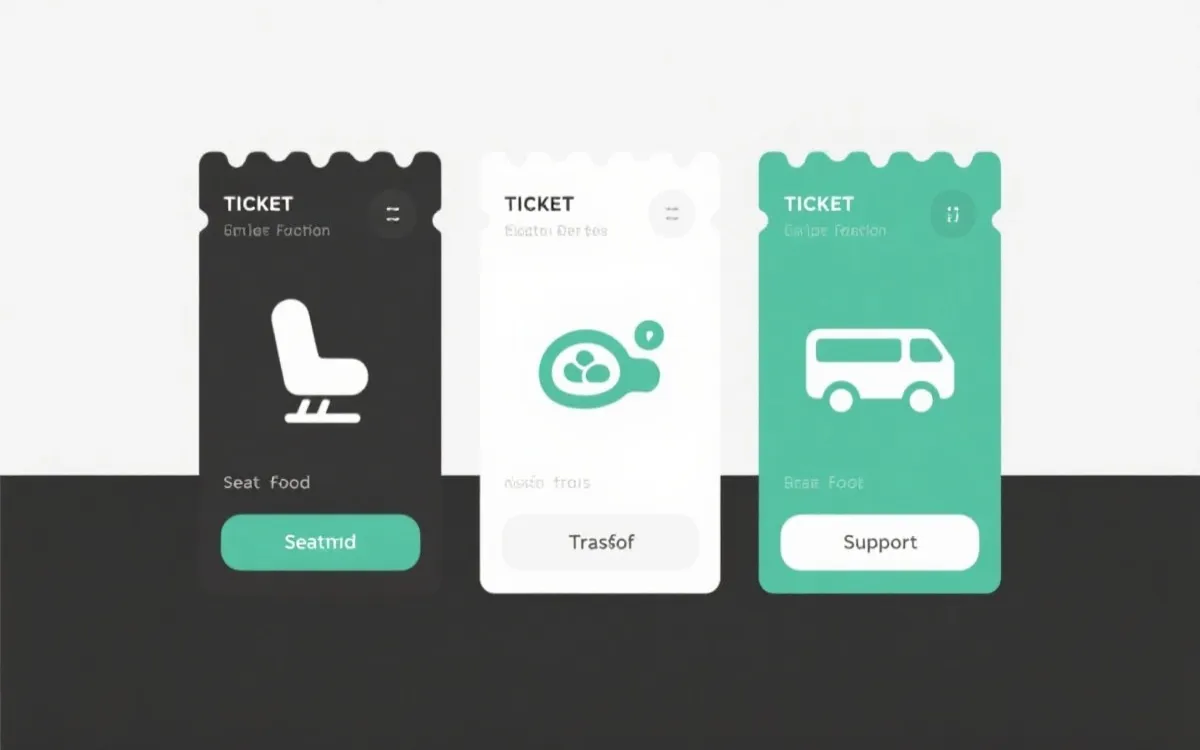 对比三种购票方式的清晰信息图风格画面
